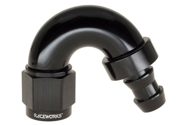 Raceworks 400 Series 150deg Push Lock AN Hose End