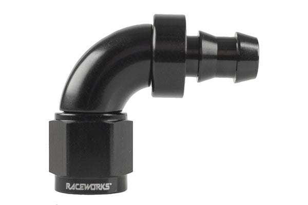 Raceworks 400 Series 90deg Push Lock AN Hose End