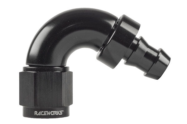 Raceworks 400 Series 120deg Push Lock AN Hose End