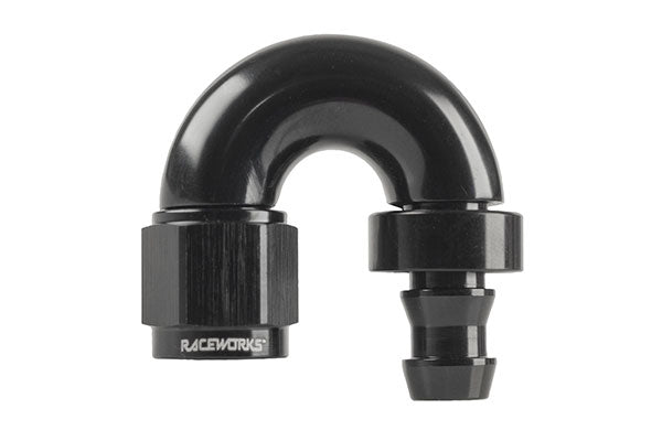 Raceworks 400 Series 180deg Push Lock AN Hose End