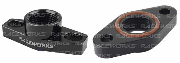 Raceworks Turbo Drain Adapter Female AN-8 Outlet Universal 38-44mm Slotted